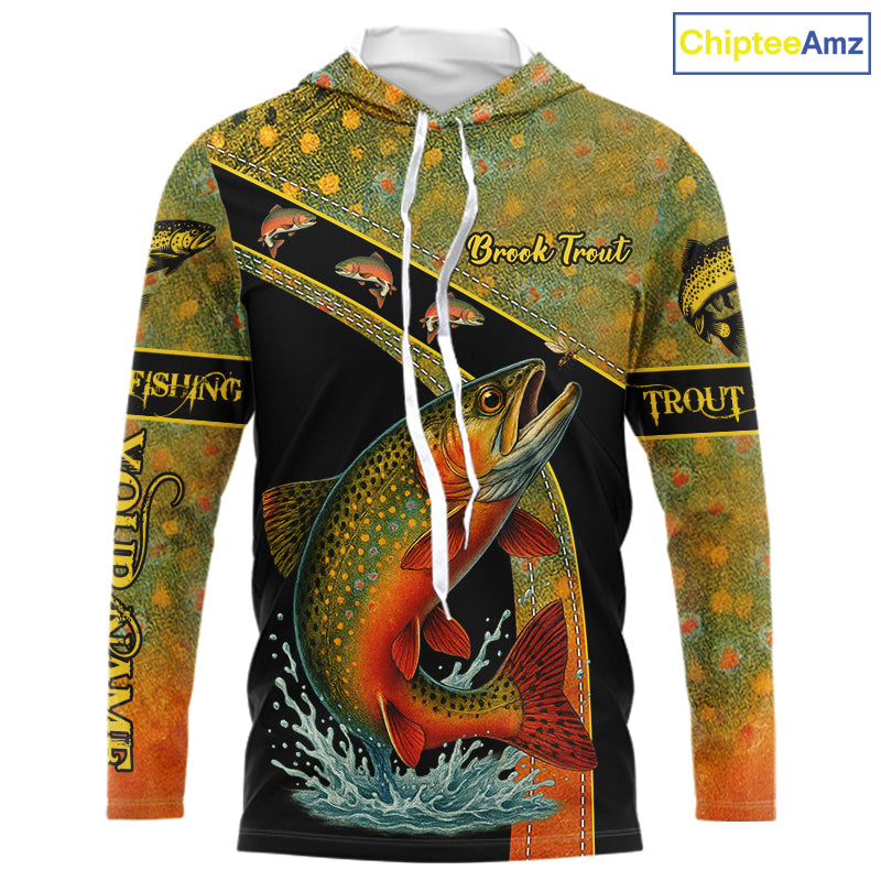 Brook Trout fishing scales UV protection Custom long sleeve fishing, Trout fishing