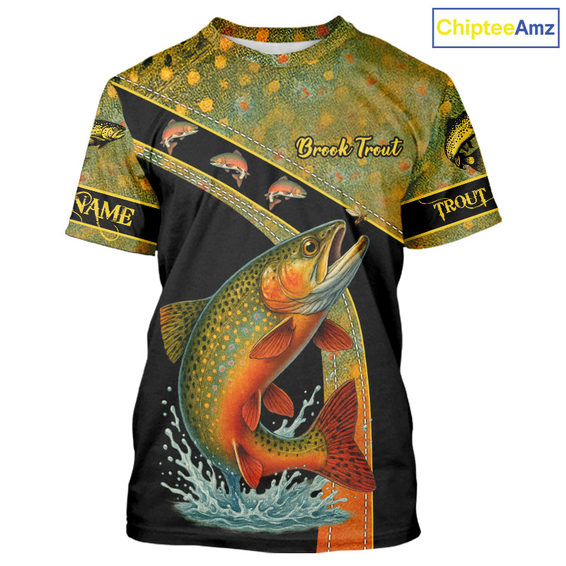 Brook Trout fishing scales UV protection Custom long sleeve fishing, Trout fishing