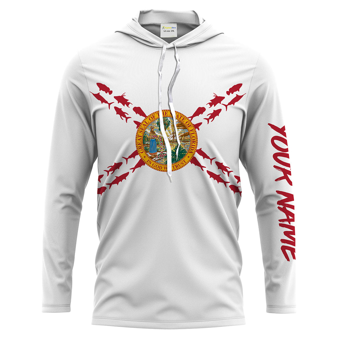 Florida fishing FL flag patriotic fishing UV protection customize long sleeves fishing NQS2174
