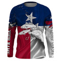 Texas flag Inshore Grand slam fishing Redfish, trout, flounder Custom name Long Sleeve Fishing NQS4064