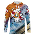 Inshore slam redfish trout snook scales Florida flag Custom patriotic fishing long sleeve NQS8621