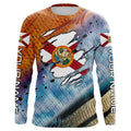 Inshore slam redfish trout snook scales Florida flag Custom patriotic fishing long sleeve NQS8621