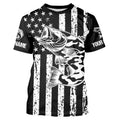 Black and White American Flag Largemouth Bass Fishing Camo Custom patriotic Bass fishing NQS9119