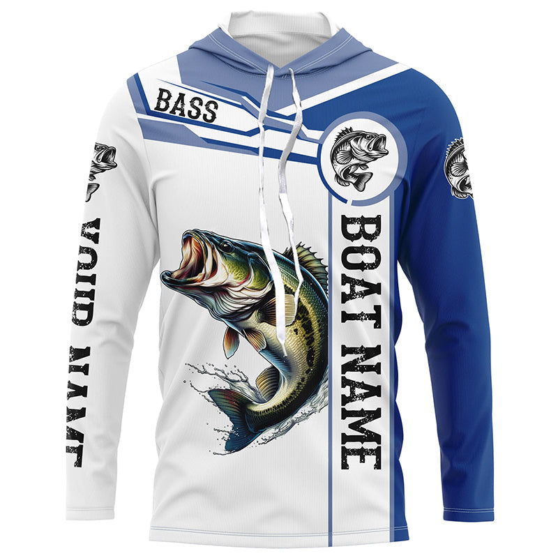 Largemouth Bass fishing UV protection Customize name and boat name long sleeves fishing NQS1579