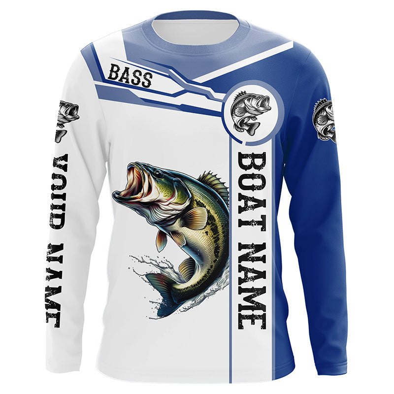 Largemouth Bass fishing UV protection Customize name and boat name long sleeves fishing NQS1579