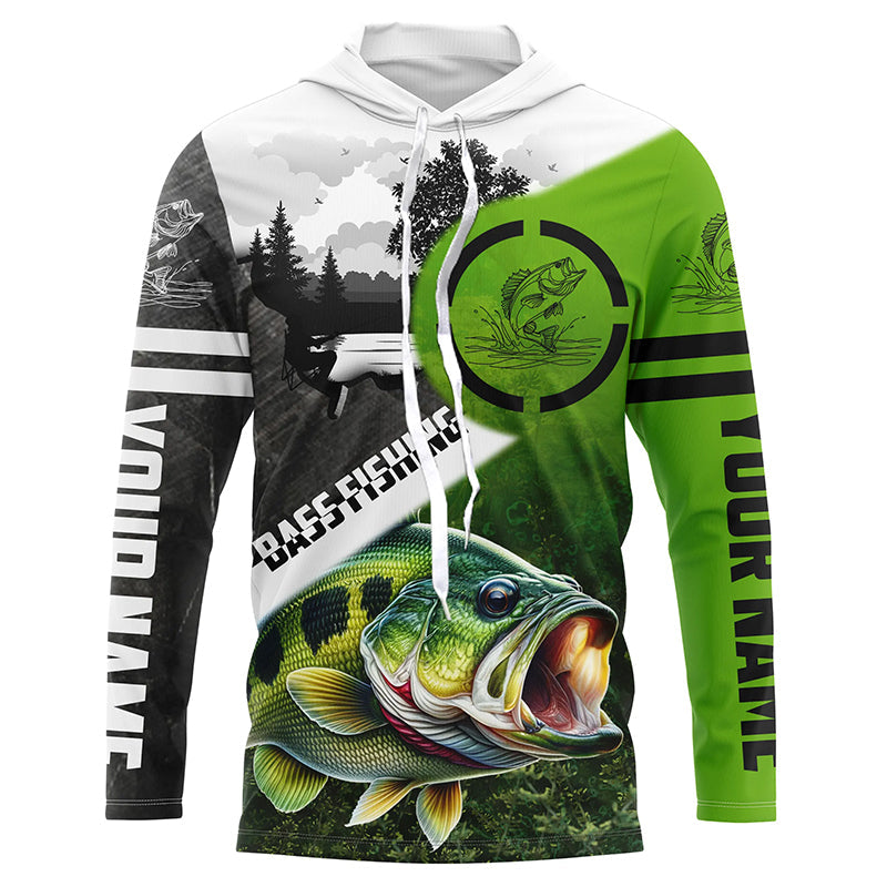 Largemouth Bass Fishing customize name UV protection long sleeves performance fishing NQS1912