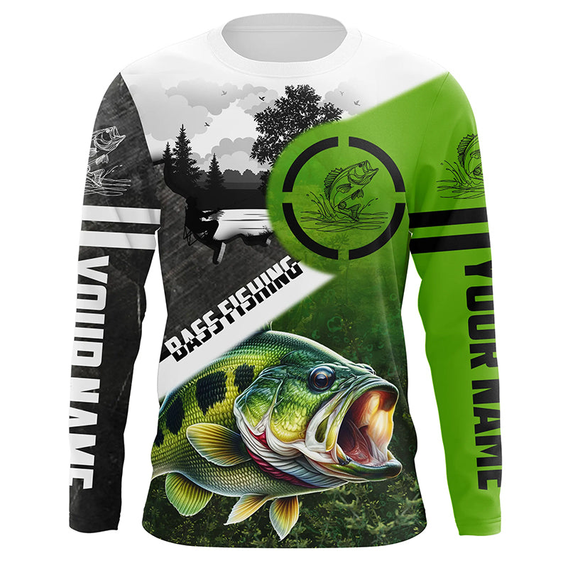 Largemouth Bass Fishing customize name UV protection long sleeves performance fishing NQS1912