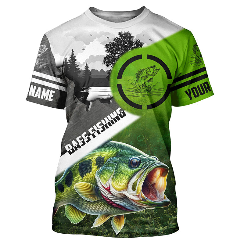 Largemouth Bass Fishing customize name UV protection long sleeves performance fishing NQS1912