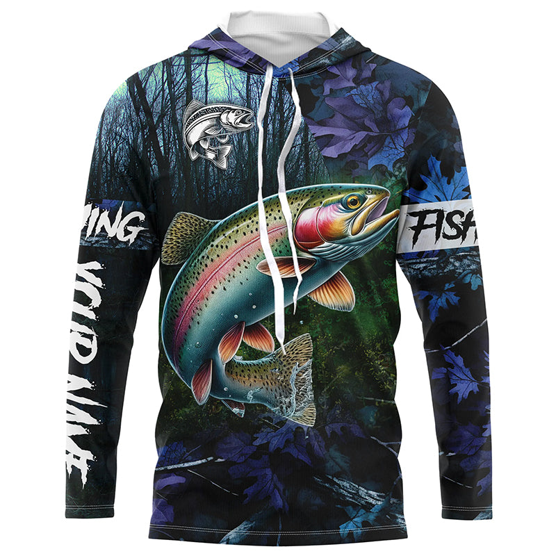 Rainbow trout Fishing blue camo fishing team trout Custom Long Sleeve UV protection fishing NQS6070
