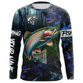 Rainbow trout Fishing blue camo fishing team trout Custom Long Sleeve UV protection fishing NQS6070