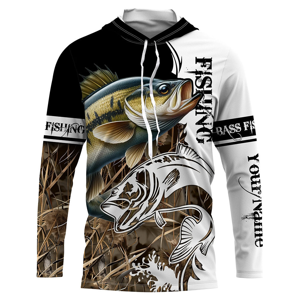 Smallmouth Bass Fishing Camo UV protection long sleeves Custom Smallmouth Bass Fishing NQS682