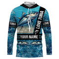 Tuna Fishing blue ocean camo customize name Tuna long sleeves fishing NQS688