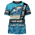 Tuna Fishing blue ocean camo customize name Tuna long sleeves fishing NQS688