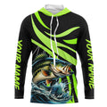 Personalized Largemouth Bass Long Sleeve Fishing, Bass Tournament Fishing | Green NQS7421