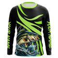 Personalized Largemouth Bass Long Sleeve Fishing, Bass Tournament Fishing | Green NQS7421