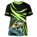Personalized Largemouth Bass Long Sleeve Fishing, Bass Tournament Fishing | Green NQS7421