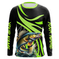 Personalized Walleye Long Sleeve Fishing, Walleye Tournament Fishing | Green NQS7424