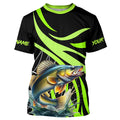 Personalized Walleye Long Sleeve Fishing, Walleye Tournament Fishing | Green NQS7424