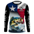 Texas Bass fishing Texas flag, TX fishing Customize Name UV Long Sleeve Fishing NQS2181
