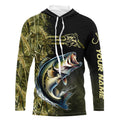 Largemouth Bass fishing camouflage Custom performance long sleeve Fishing, Bass Fishing NQS4862