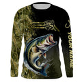 Largemouth Bass fishing camouflage Custom performance long sleeve Fishing, Bass Fishing NQS4862