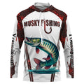 Musky fishing red camo Custom Name 3D Fishing UV Protection Gift For Fisherman NQS5167