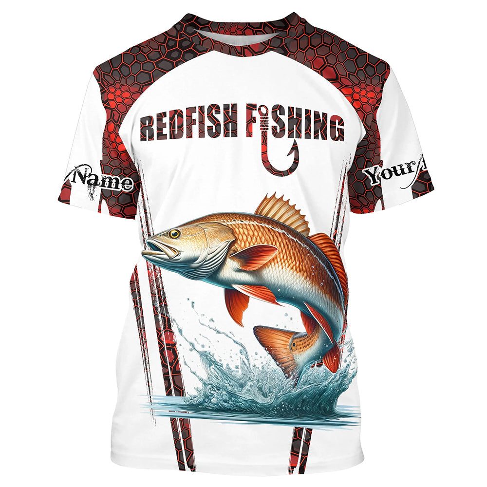 Redfish fishing red camo Custom Name 3D Fishing UV Protection Gift For Fisherman NQS5168
