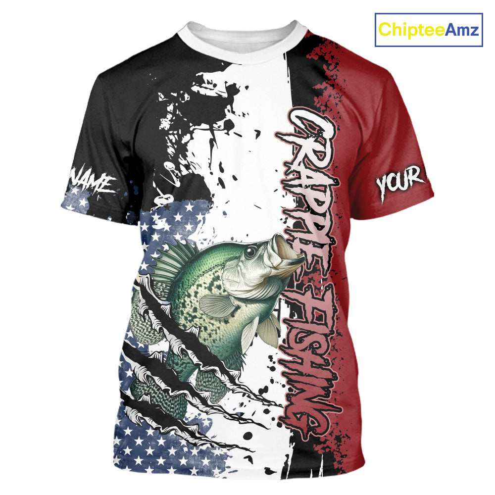 Red, white and blue Crappie fishing American Flag Custom patriotic Crappie fishing NQS9860