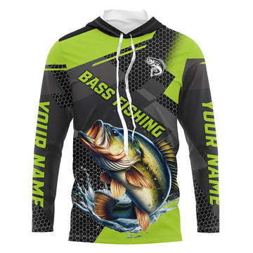 Personalized Largemouth Bass Fishing, Bass Long Sleeve Fishing Tournament | Green NQS7779