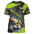 Personalized Largemouth Bass Fishing, Bass Long Sleeve Fishing Tournament | Green NQS7779