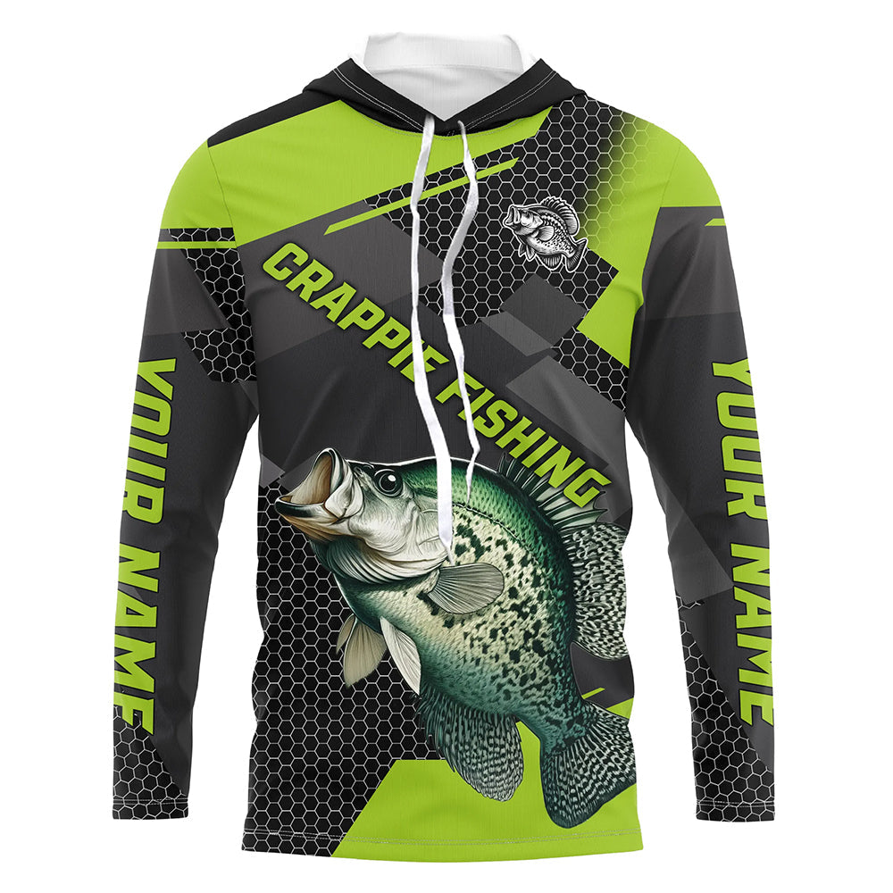 Personalized Crappie Fishing, Crappie Long Sleeve Fishing Tournament | Green NQS7780