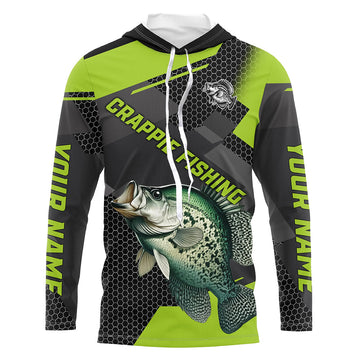 Personalized Crappie Fishing, Crappie Long Sleeve Fishing Tournament | Green NQS7780