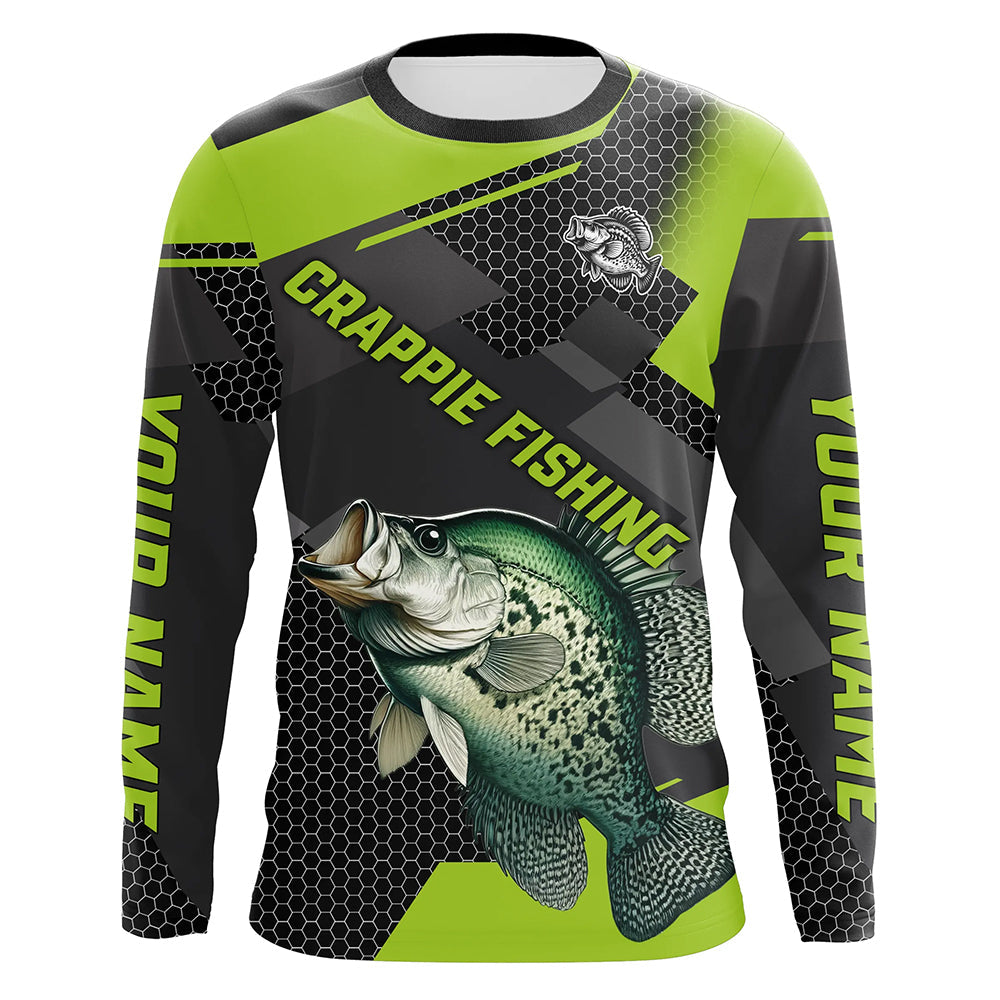 Personalized Crappie Fishing, Crappie Long Sleeve Fishing Tournament | Green NQS7780