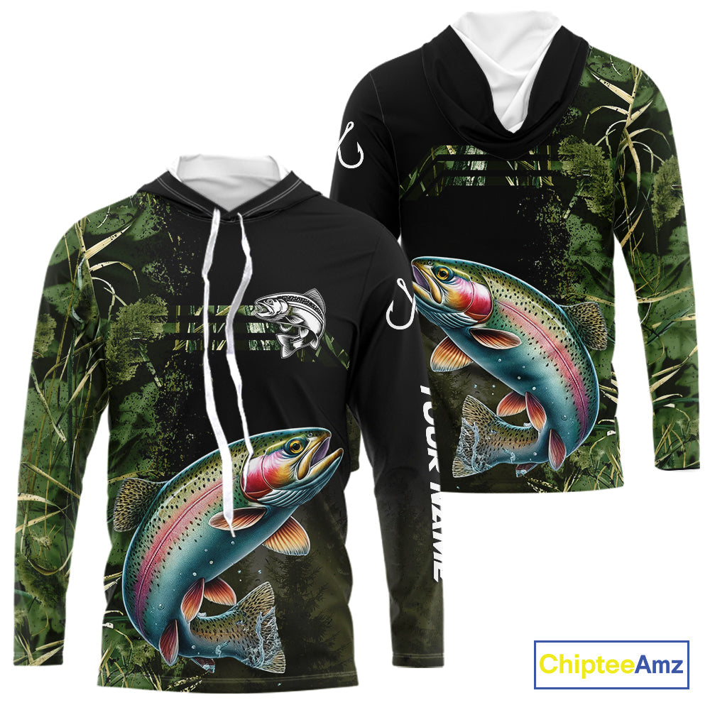 Rainbow Trout fishing camouflage Custom performance long sleeve Fishing, Trout Fishing