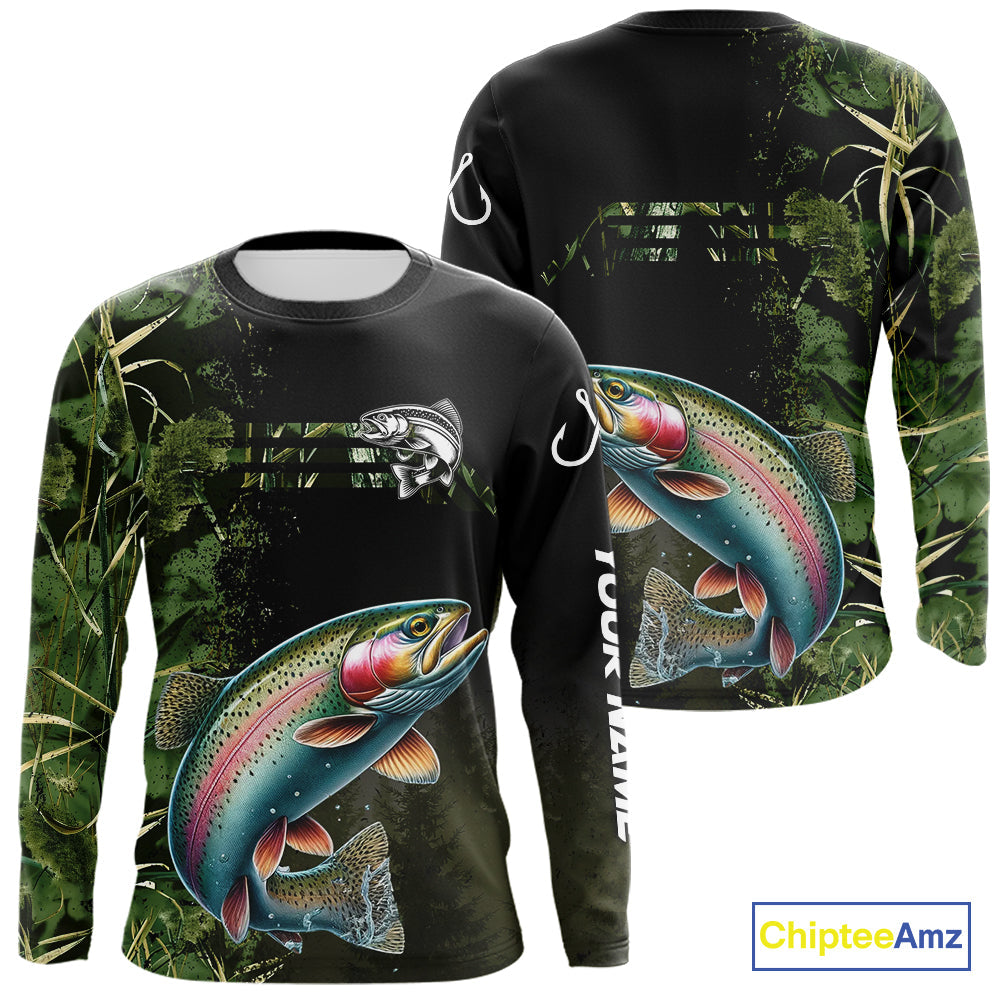 Rainbow Trout fishing camouflage Custom performance long sleeve Fishing, Trout Fishing