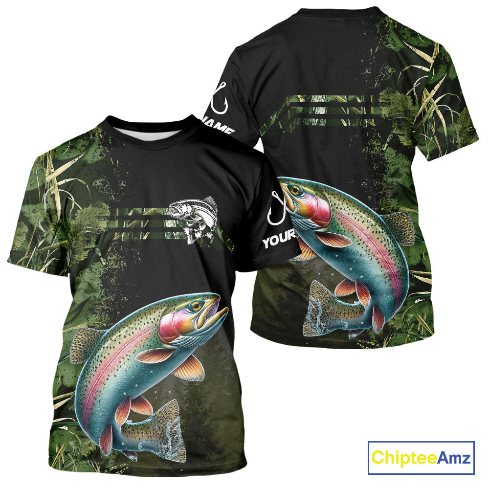 Rainbow Trout fishing camouflage Custom performance long sleeve Fishing, Trout Fishing