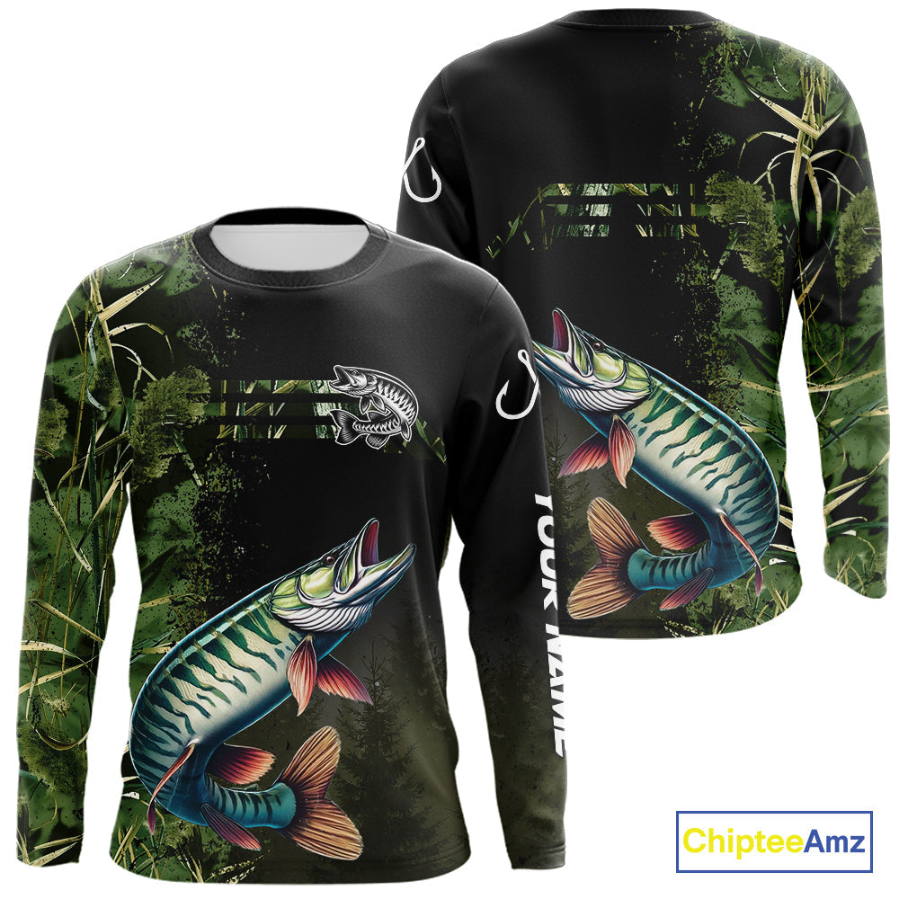 Musky fishing camouflage Custom performance long sleeve Fishing, Muskellunge Fishing