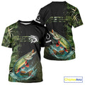 Northern Pike fishing camouflage Custom performance long sleeve Fishing, Pike Fishing