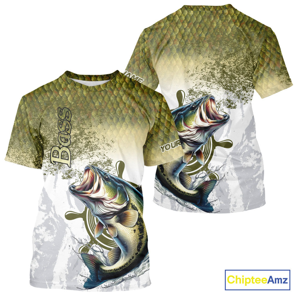 Bass fishing scales pattern Custom performance long sleeve Fishing, Bass Fishing
