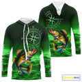 Personalized Walleye Green Performance Fishing, compass Walleye fishing tournament