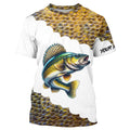 Walleye fishing scales Customize name Performance Long Sleeve fishing apparel NQS1110