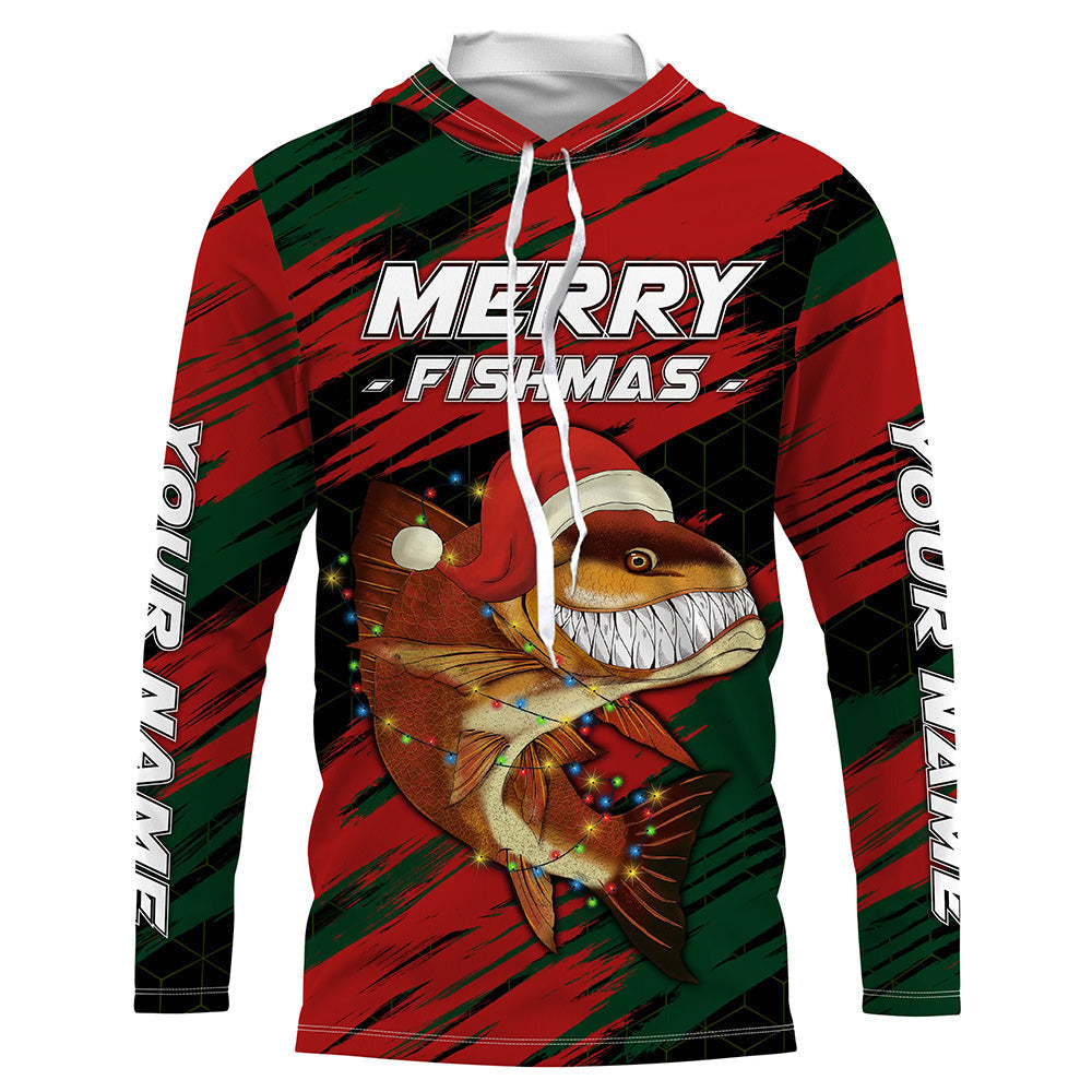 Personalized funny Christmas Redfish Fishing, Mery fishmas Fishing gift, women, kid NQS6817