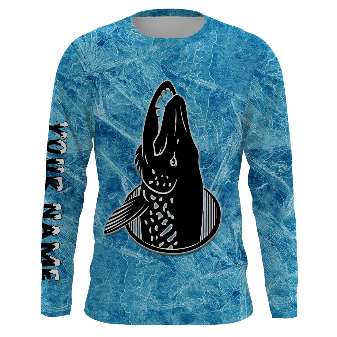 Ice fishing for northern pike winter camo pike fish clothing Custom name UV protection performance fishing gift for fisherman NQS2595