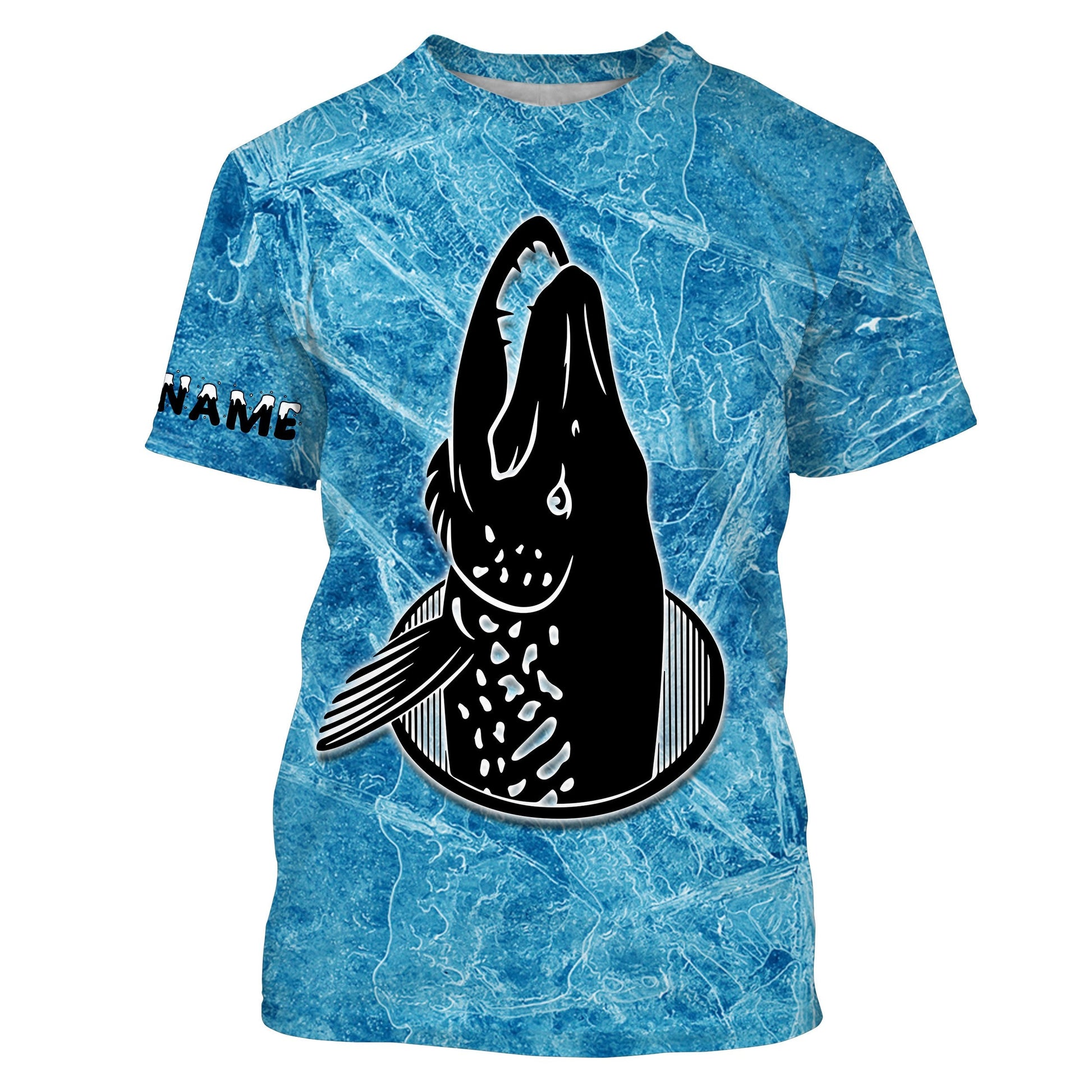 Ice fishing for northern pike winter camo pike fish clothing Custom name UV protection performance fishing gift for fisherman NQS2595