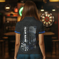 Black and White grunge American Flag Skull Women Darts Custom patriotic Team Darts | Blue NQS9343