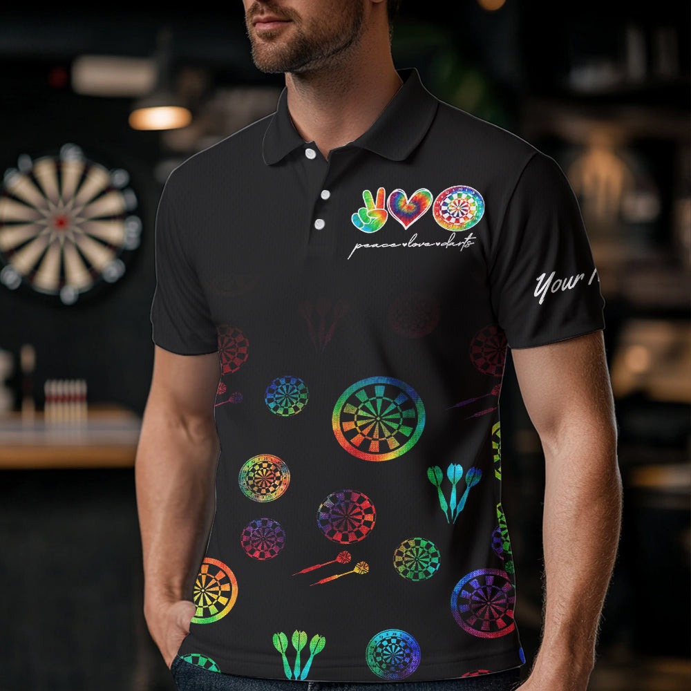Personalized Colorful tie dye Black Camo Darts Custom Peace Love Darts Team NQS9484