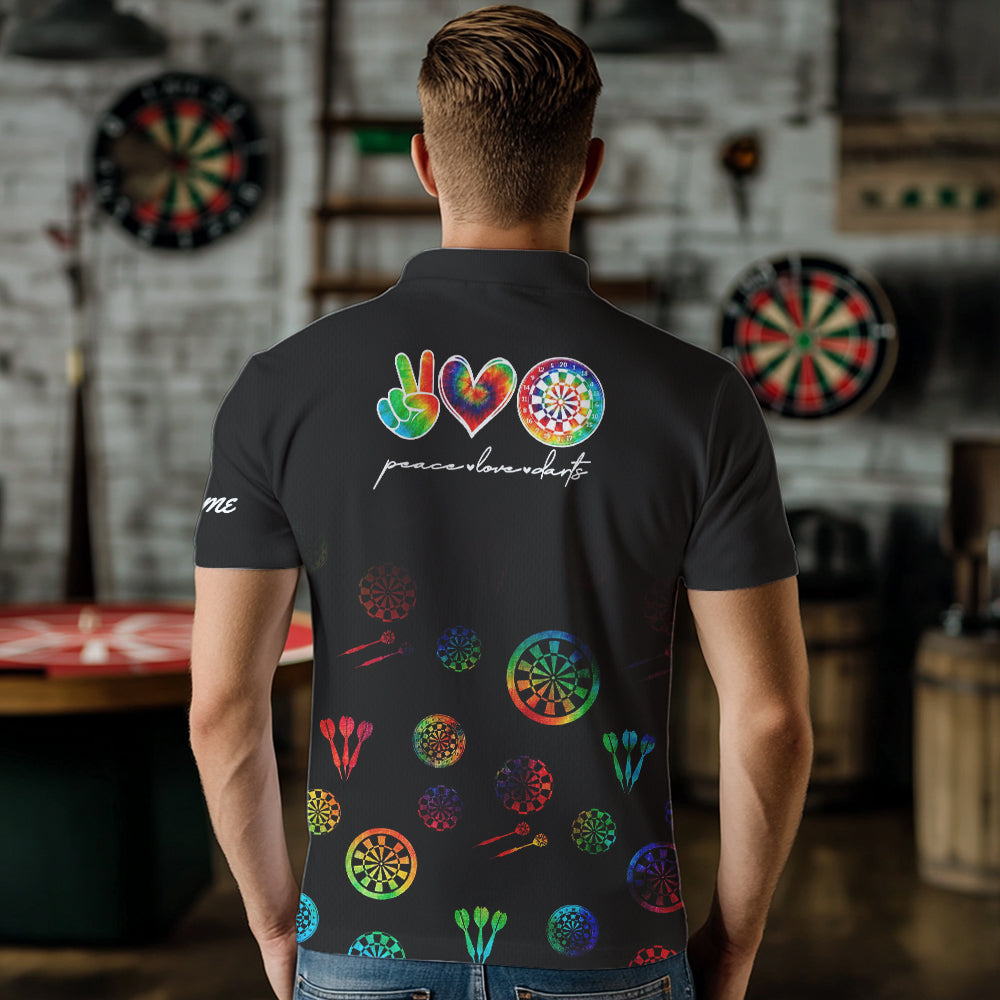 Personalized Colorful tie dye Black Camo Darts Custom Peace Love Darts Team NQS9484