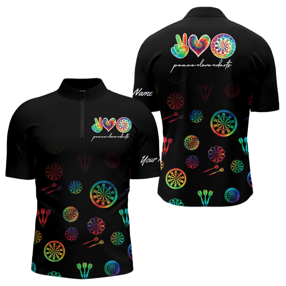 Personalized Colorful tie dye Black Camo Darts Custom Peace Love Darts Team NQS9484