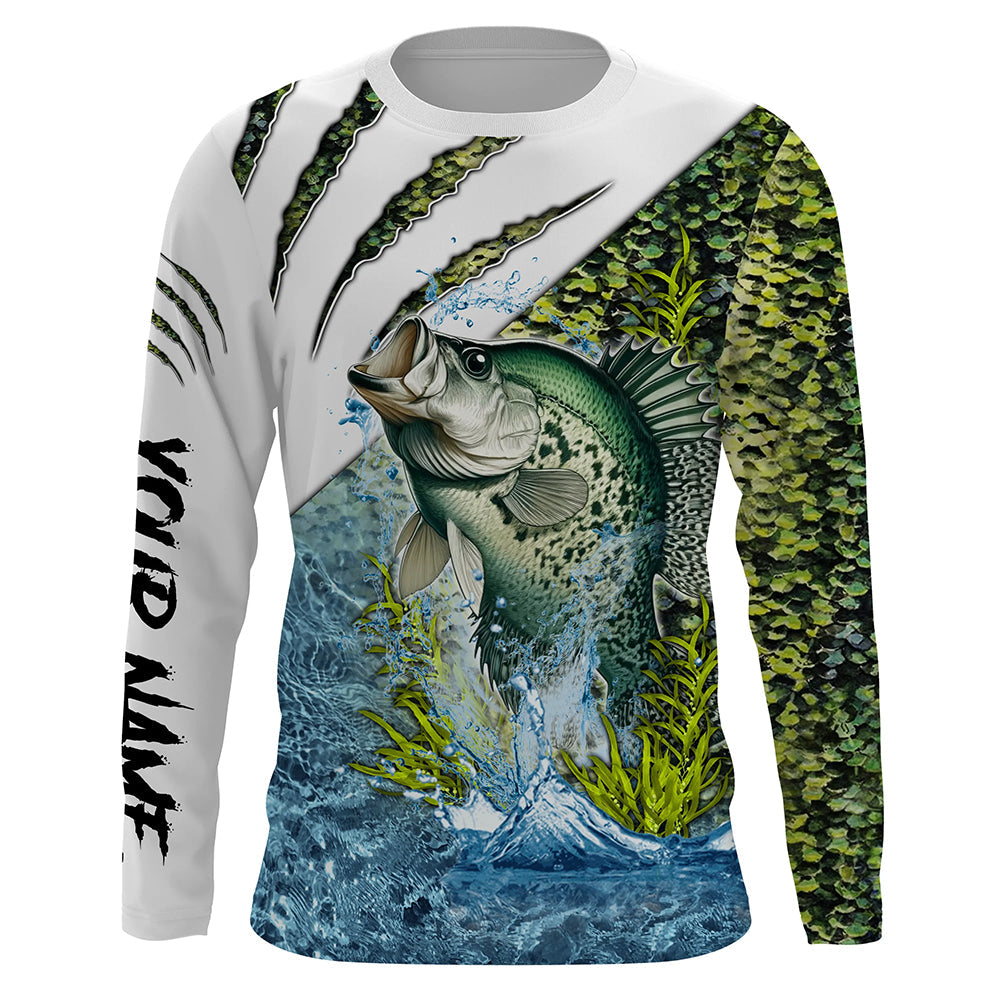 Crappie fishing green scales Custom fishing, custom fishing with hood NQS3176