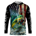 Mahi Mahi Fishing American Flag UV protection customize name long sleeves NQS679
